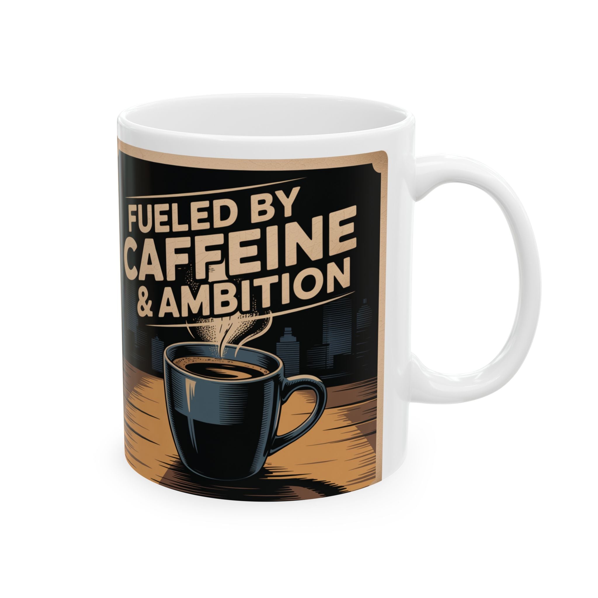 Fuel Your Ambition Ceramic Mug - Coffee Lover Gift, Motivational Mug, Unique Kitchen Decor, Birthday Gift, Caffeine Enthusiast
