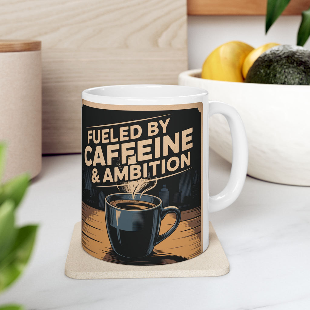 Fuel Your Ambition Ceramic Mug - Coffee Lover Gift, Motivational Mug, Unique Kitchen Decor, Birthday Gift, Caffeine Enthusiast