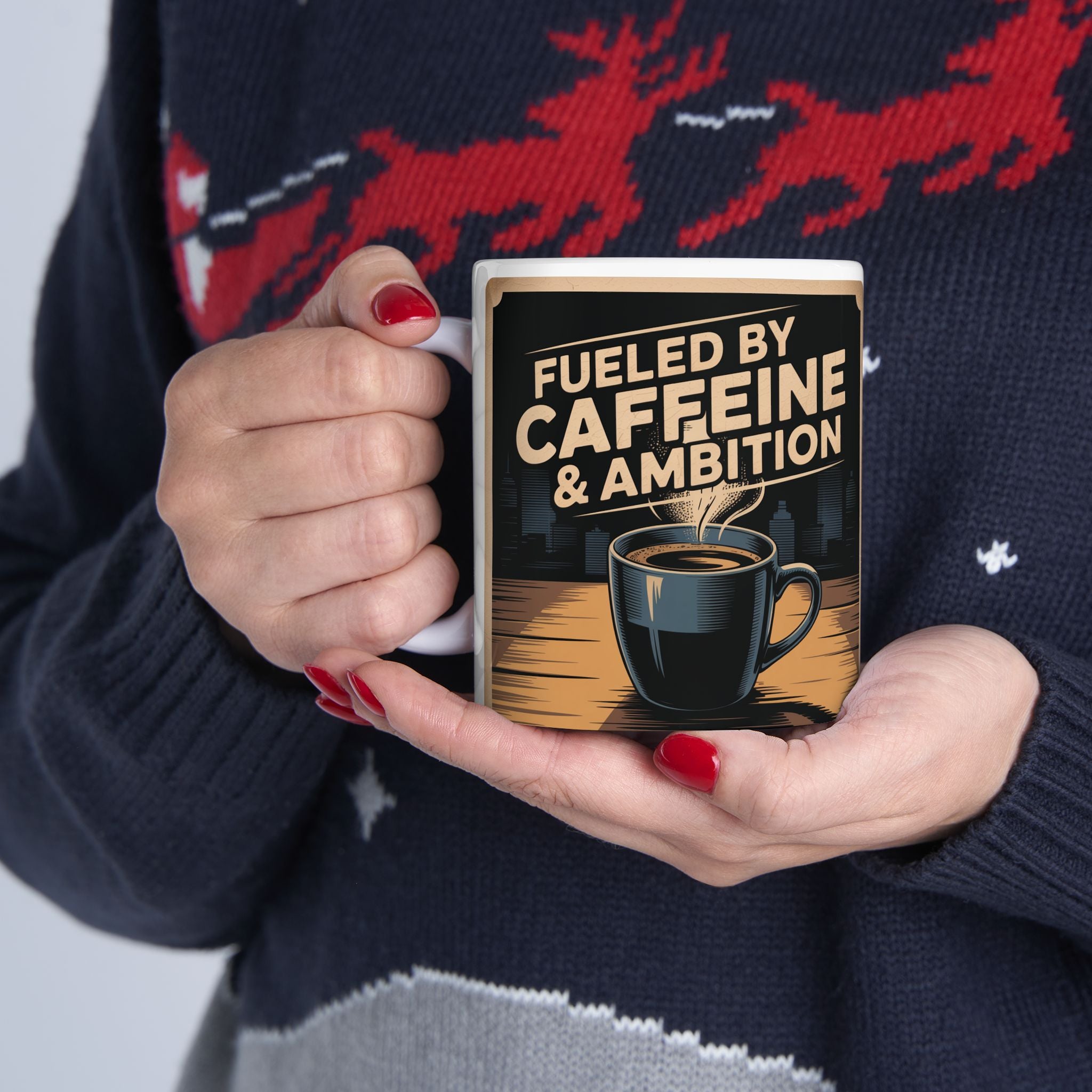 Fuel Your Ambition Ceramic Mug - Coffee Lover Gift, Motivational Mug, Unique Kitchen Decor, Birthday Gift, Caffeine Enthusiast
