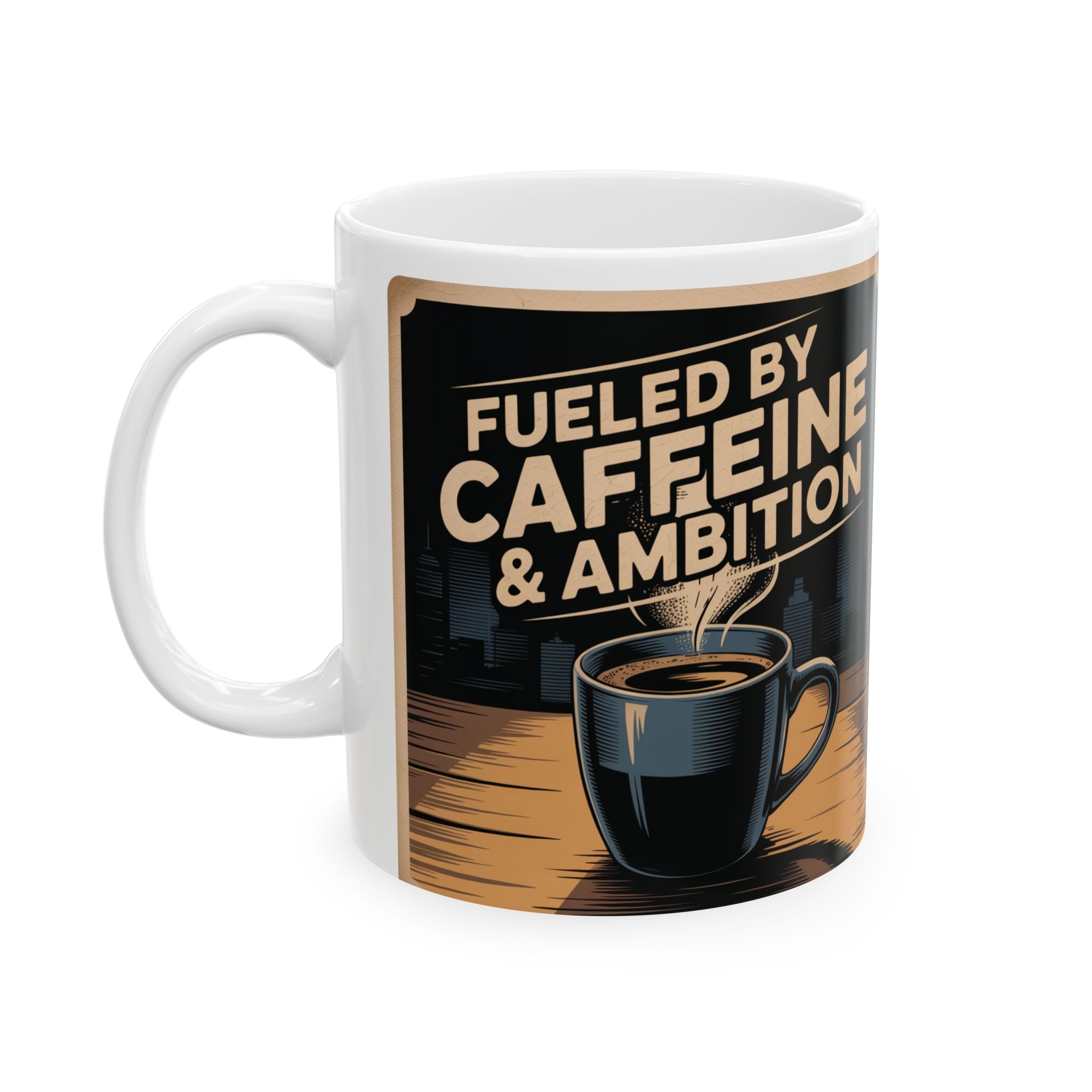 Fuel Your Ambition Ceramic Mug - Coffee Lover Gift, Motivational Mug, Unique Kitchen Decor, Birthday Gift, Caffeine Enthusiast